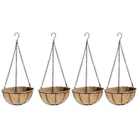 Wire Plant Round Baskets with Coco liners, 12