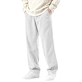 thumbnail image 2 of Workout Pants for Men Jerdar Men's Solid Color Corduroy Casual Pants, Elastic Waist Loose Straight Long Trousers with Side Pockets, 2 of 6