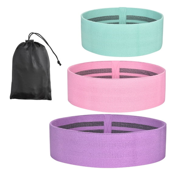 Yescom 3 Pack Resistance Loop Bands Set Workout Fitness Fabric Bands Gym Home Yoga