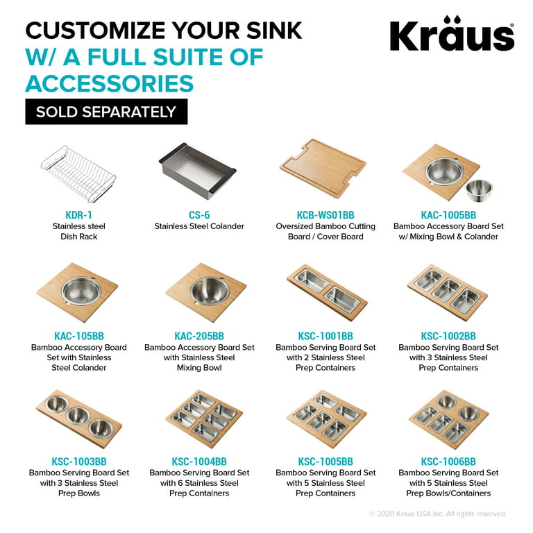 Kraus Bellucci Workstation 30 inch Undermount Granite Composite Single Bowl  Kitchen Sink in Metallic Gray with Accessories 