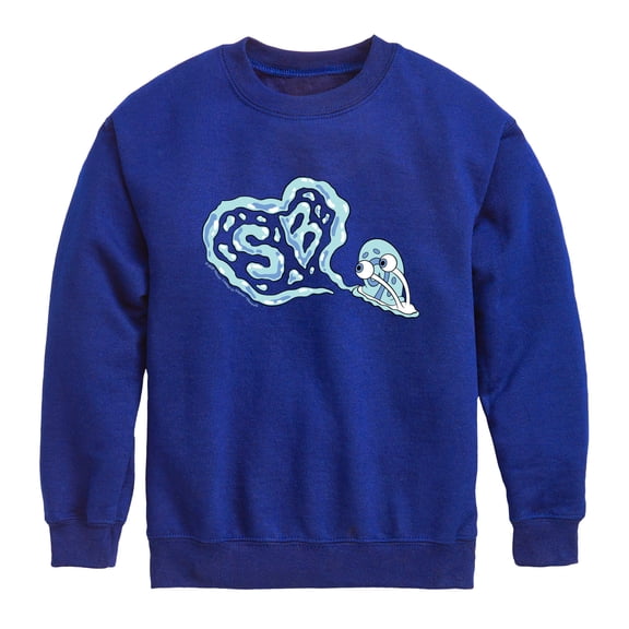 SpongeBob SquarePants - Gary Heart Snail Trail Graphic Long Sleeve Fleece Sweatshirt