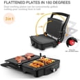thumbnail image 6 of Panini Maker, 2 Slice Panini Press Grill, Electric Sandwich Maker Non-Stick Coated Plates, Opens 180 Degrees for Cooking Breakfast Snacks, 6 of 6