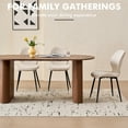thumbnail image 6 of 71" Large Dining Table Set for 4, Rounded Corners Farmhouse Modern Rectangle Wood Kitchen Table with Boucle Chairs Set of 4, 6 of 8