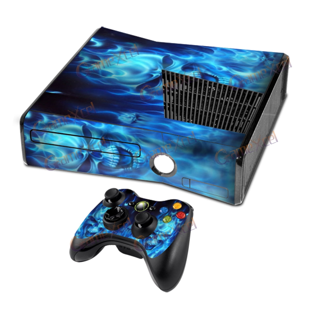  UUShop Protective Vinyl Skin Decal Cover for Microsoft Xbox One  Console wrap Sticker Skins with Two Free Wireless Controller Decals Blue  Fire Flame(NOT for One S or X) : Video Games