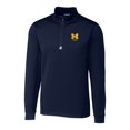 thumbnail image 2 of Men's Cutter & Buck  Navy Michigan Wolverines Alumni Logo Traverse Stretch Quarter-Zip Pullover Top, 2 of 3