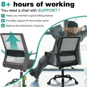 BestOffice Mesh Lumbar Support Indoor Swivel Ergonomic Office Chair, Gray