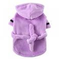 thumbnail image 1 of Pet Pajama with Hood Thickened Luxury Soft Cotton Hooded Bathrobe Quick Drying And Super Absorbent Dog Bath Towel Soft Pet Nightwear for Puppy Small Dogs Cats Purple, 1 of 17