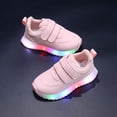 thumbnail image 4 of Ymyiu Toddler Light Up Shoes Girls Toddler Light Up Sneakers Kids Casual Canvas Shoes with Adjustable Shoe Strap for Girls Boys Size 12(Pink, Little Kids 12), 4 of 7
