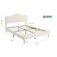 thumbnail image 3 of Yiwa Kids Velvet Bed Frame with LED Lights, Adjustable LED Headboard & Footboard Princess Platform, Wood Slats Support, No Box Spring Needed, 3 of 9