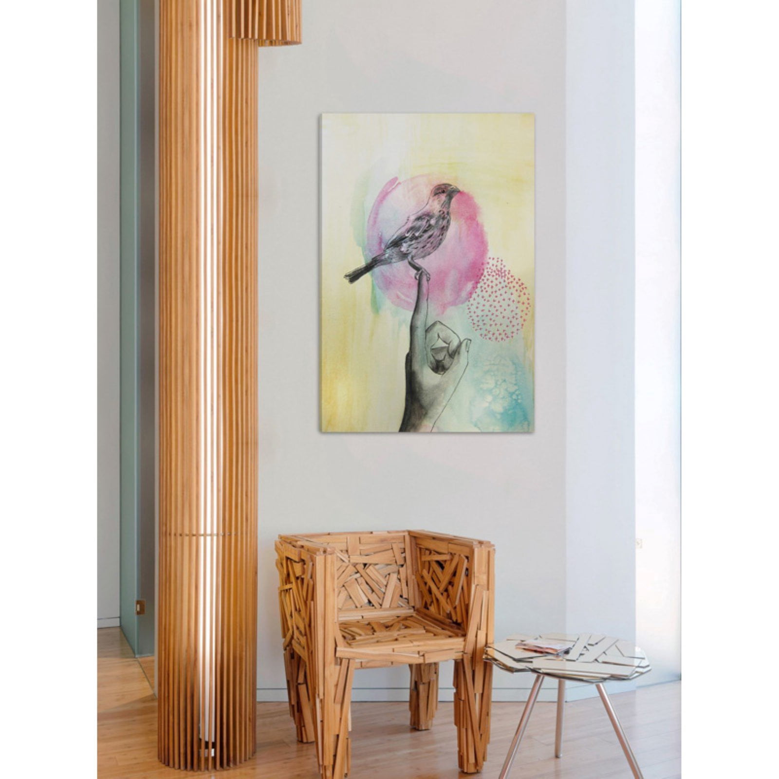 Marmont Hill Bird Rest Painting Print on Wrapped Canvas