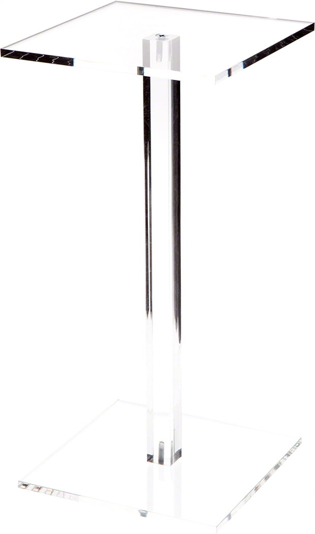 3/16 thick Plymor Brand Clear Acrylic Square Barbell Pedestal Riser 6.375 H x 3 W x 3 D 