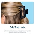thumbnail image 4 of Gimme Beauty Rectangle Extra Grip Claw Clip - Double Teeth Accessory Set - Perfect for Medium Hair - Lasting Hold for Everyday Wear - Trendy, Non-Slip Cilp Duo for Women - Black & Tan, 2 Pack, 4 of 6