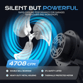 thumbnail image 3 of Nepsam 24" Wall Mounted Fan, 3 Speeds High Airflow Industrial Fan with Oscillation & Tilting Head, 180W Powerful Cooling for Home, Warehouse, or Commercial Use, 3 of 6