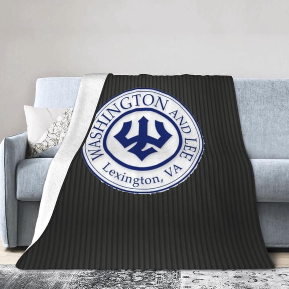 Washington and Lee University Fleece Blanket, Very Soft Microfiber Flannel Blanket for Couch Warm and Cozy for All Seasons, Black