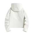 thumbnail image 5 of Warop Womans Hooded Jacket, Drawstring Hood Long Sleeve Solid Coat, Cropped Fit Outdoor Windbreaker for Hiking Trip, 5 of 5