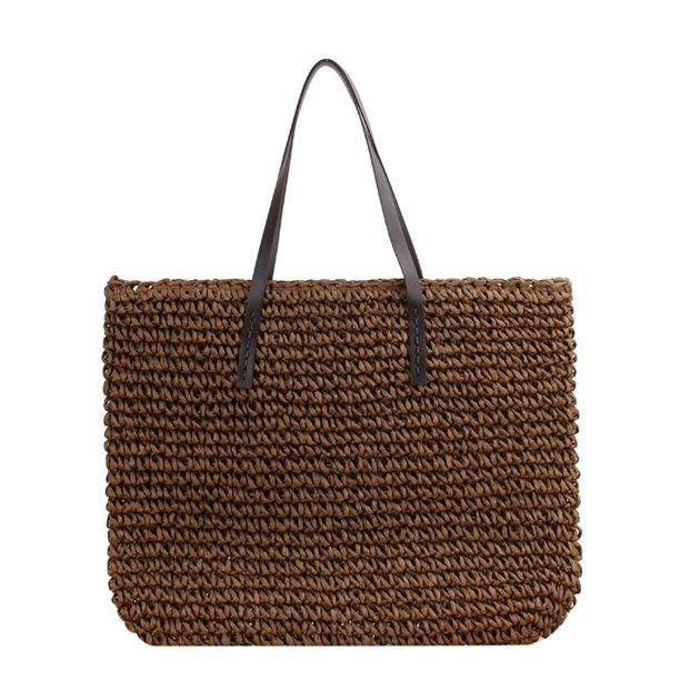 Bolsa de playa de paja de hombro tejido de ratán de compras grande para vacaciones de verano Ndcxsfigh Para Estrenar