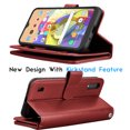 thumbnail image 4 of Galaxy A01 Case, [US Version] Galaxy A01 Wallet Case, Tekcoo Luxury PU Leather Cash Credit Card Slots Holder Carrying Folio Flip Cover [Detachable Magnetic Hard Case] Kickstand for Samsung A01 [Red], 4 of 6