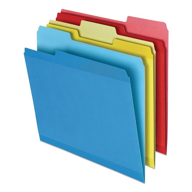 File Folders, 1/5 Cut Assorted, One-Ply Top Tab, Legal, Manila 
