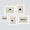 thumbnail image 2 of PixonSign Framed Canvas Print Wall Art Set - Black Sun Abstract Geometric Pattern Posters - Gallery Set of 5 Simple Brushstrokes Digital Art Minimal Zen Wall Décor for Living Room - White, 2 of 5