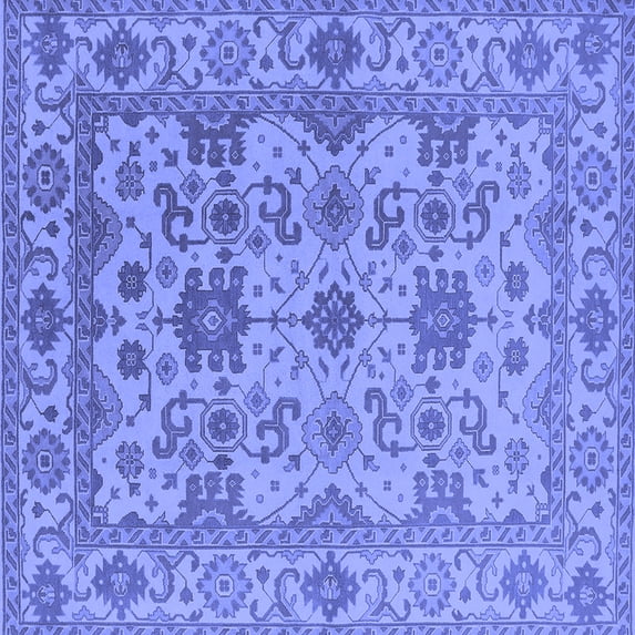 Ahgly Company Indoor Square Oriental Blue Traditional Area Rugs, 3' Square