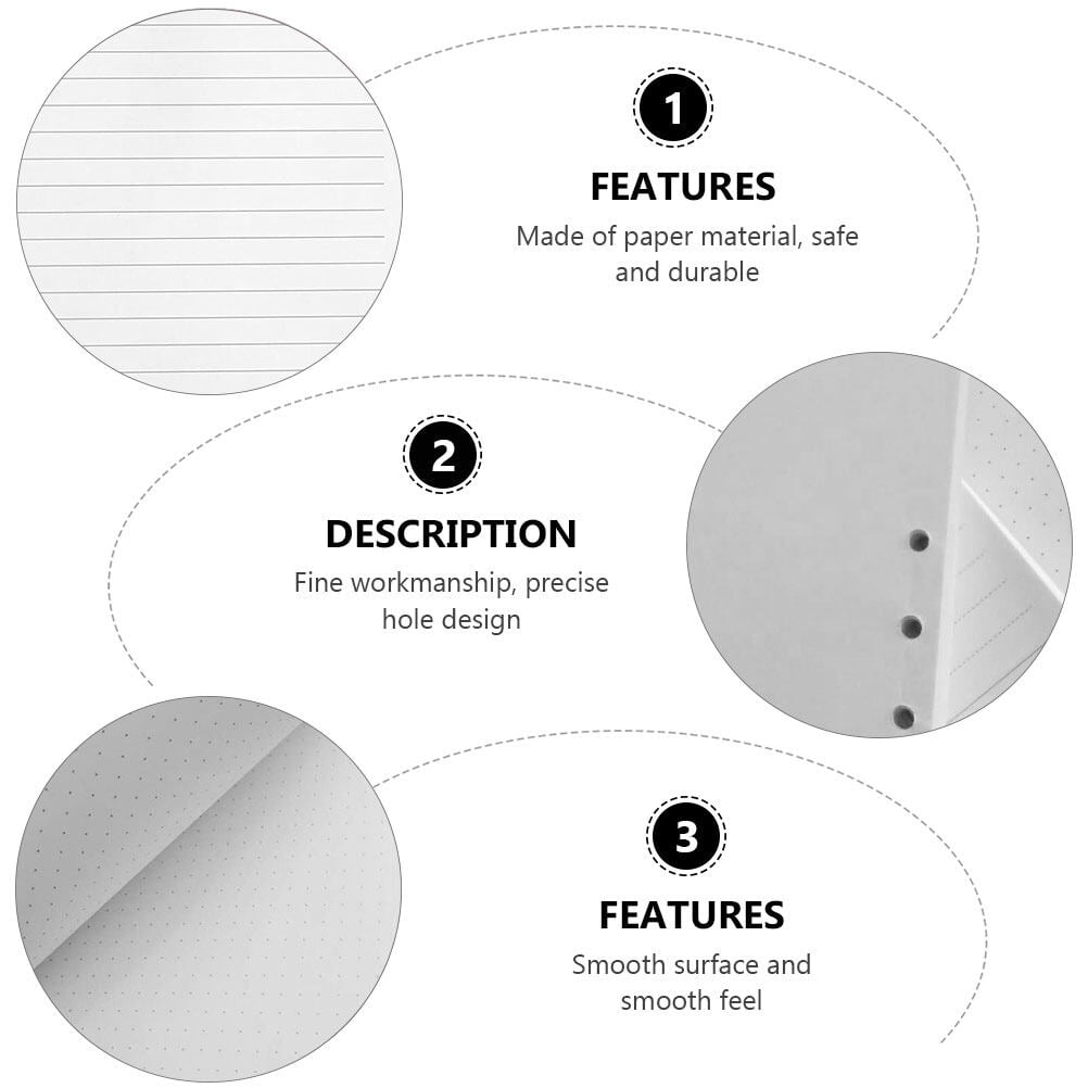 OUNONA 240 Pieces A5 Loose Leaf Notepad Refill Paper Inserts for Smooth Writing, Note Taking, Journaling and Office Use