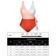 thumbnail image 6 of Plus Size One Piece Swimsuits for Women Wrap Color Block Tie Side Bathing Suit Slimming Swimwears, 6 of 8