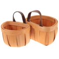 thumbnail image 2 of Light Brown Synthetic Woven Hanging Basket for Kitchen Storage and Wall Decor 2 Pieces, 2 of 4