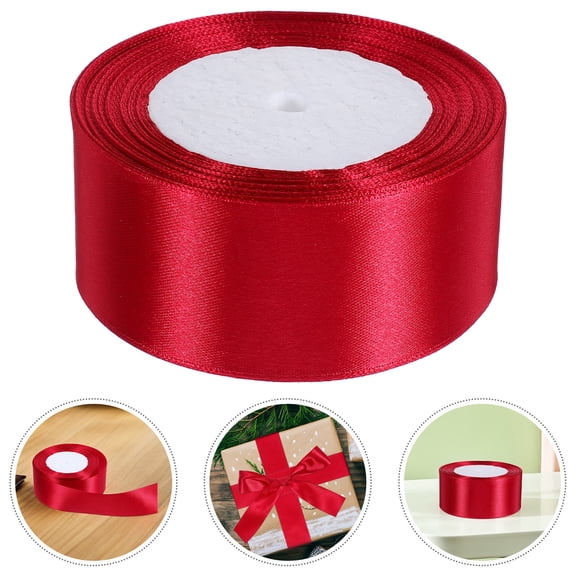 COOPHYA Dark Red Polyester Ribbon for Crafts, Wrapping, Holiday Decorations, and Embellishments