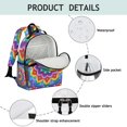 thumbnail image 4 of Colorful Rainbow Tie Dye Spiral Pattern Backpack for School,Cute School Bag,Schoolbag with Adjustable Shoulder Straps & Padded Back,15.25"x11.5"x5.25", 4 of 5