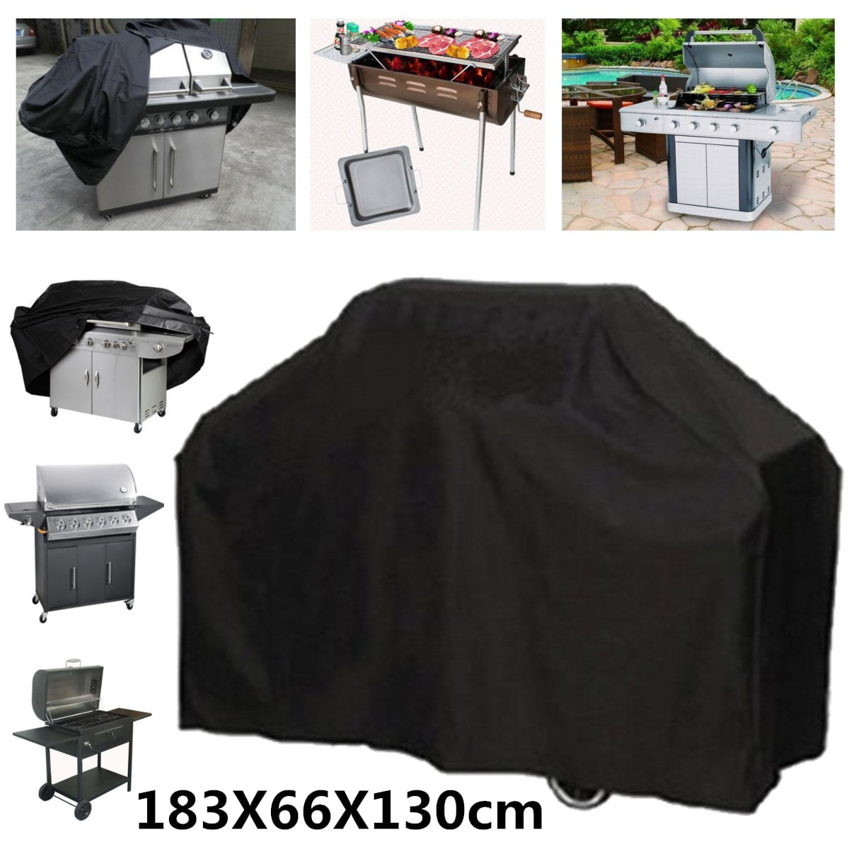 72'' Foldable BBQ Gas Grill Cover Waterproof Barbecue Rain UV