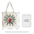 thumbnail image 5 of Stylish Cream Canvas Tote Bag with Red Ribbon Emblem Blue & Gray Fish Design Perfect for Shopping Travel & Parties, 5 of 6