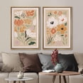 thumbnail image 3 of IDEA4WALL Framed Canvas Print Wall Art Set Mid-Century Gallery Abstract Pastel Flower Blossom Collage Fine Art Farmhouse/Country Wall Decor for Living Room, Bedroom, Office - 24"x36"x2 Natural, 3 of 5