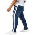 thumbnail image 4 of MesaSe Men Slim Jeans  Side Stripe Print Mid Waist Zip Ragged Button Straight Jeans Casual Pencil Trousers, 4 of 6