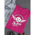 thumbnail image 3 of Fly Away - Retro Winged Emoji Graphic Women's T-shirt, 3 of 4