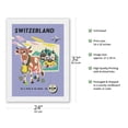 thumbnail image 2 of Switzerland - Allmogekor Swiss Cow - KLM Royal Dutch Airlines - Vintage Airline Travel Poster c.1959 - Japanese Unryu Rice Paper Art Print 24 x 32 in, 2 of 4