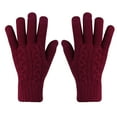 thumbnail image 2 of MRULIC Gloves Mittens Non-slip Touchscreen Gloves Women Winter Knitted Warm Gloves Women Hotpink + One size, 2 of 4