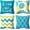 Aqua Blue and Grey, variant on Yellow Pillow Covers 18x18 Set of 4 Modern Decorative Geometric Outdoor Sofa Throw Pillow Cushion Covers Case for Couch Living Room Bedroom Patio Furniture Indoors Home Decor