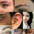 thumbnail image 5 of GKNET 1Pc Stainless Steel Eyebrow Studs Nail Diamond Earring Piercing Accessories-Steel Color, 5 of 9