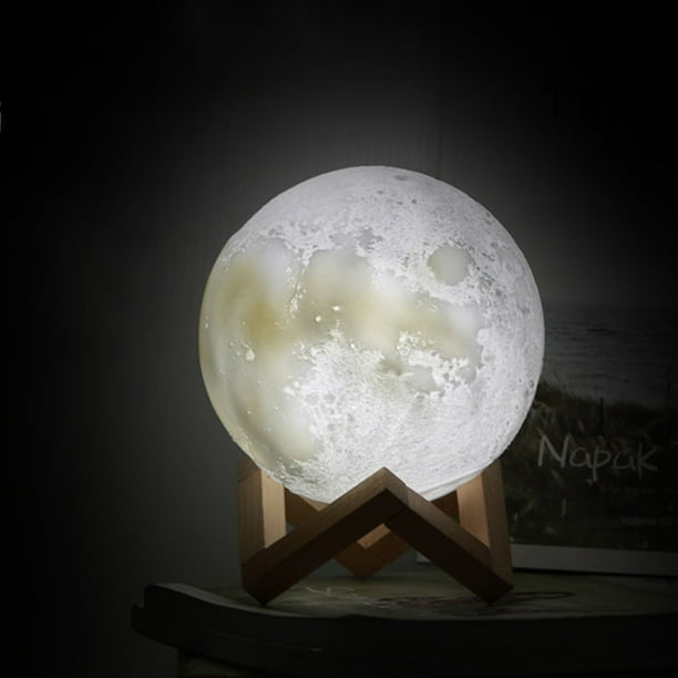 3d Printed Moon Lamp With Stand 6 Inches Dimmable Rechargeable Touch Led Night Light Walmart Com Walmart Com