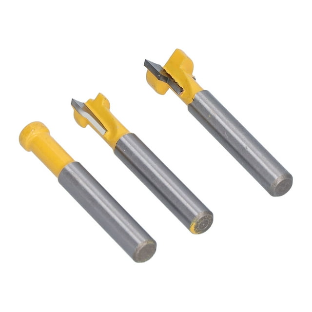 Keyhole Router Bit, 1/4in Shank 3Pcs Carbon Steel + Alloy Sealing Bearings T Slot Milling Cutters For Woodworking