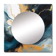 thumbnail image 2 of Designart "Elegant Dark Blue and Gold Strokes XI" Fractals Square Mirror For Wall Decor - Large Blue Square Printed Wall Mirror Art - Square Transitional Mirror - Wall Mounted Square Large Mirror, 2 of 5