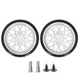 thumbnail image 1 of Pièces de rechange pour essieu de roue RC, pneus et roues, adaptées au modèle de voiture RC WPL D12, argent, 1 of 4