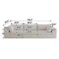 thumbnail image 7 of MAYEERTY 118.2" Cloud Corduroy Sofa, Deep Seat Double-Layer Design, Removable Cushion No Assembly, DIY Combination, White, 7 of 7