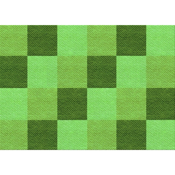Ahgly Company Machine Washable Indoor Rectangle Transitional Emerald Green Area Rugs, 5' x 8'
