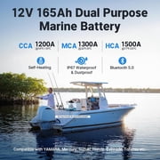 Redodo 12V 165Ah Dual Purpose Bluetooth Lithium Battery, 2112Wh, 1200CCA Group 31 Marine Starting Battery with Self Heating, IP67 Waterproof