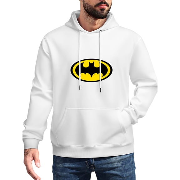 Batman Men's Stick Hooded Sweatshirt,Unisex Novelty Sweatshirts Cool Printed Pullover Hoody Hoodie with Pocket