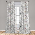 thumbnail image 3 of AIR-Space Window Curtains, Planets Bar Stripes Stars Rockets and Astronauts Galaxy Cartoon Pattern, Lightweight Decor 2-Panel Set with Rod Pocket, Pair of - 28" x 95", Blue Indigo Dark Coral, 3 of 4