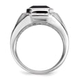 thumbnail image 2 of White Night Diamonds White Night Sterling Silver Rhodium-plated Diamond and Black Onyx Square Men's Ring, 2 of 5
