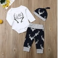 thumbnail image 4 of Douhoow Newborn Baby Boy Clothes Little Man Romper Deer Print Pants Hat 2Pcs Outfit Set, 4 of 9