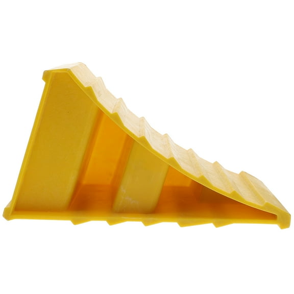 LULULION 1Pc Sturdy Yellow Plastic Wheel Chock Vehicle Tire Stopper for Rain Snow Safety